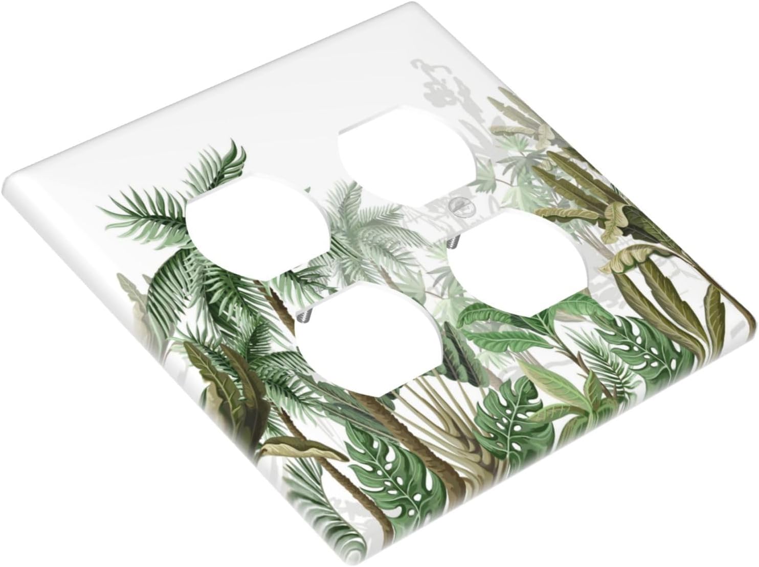 Palm Tree Banana Leaf Green Rainforest Natural Landscape Outlet Covers 2 Gang Double Duplex
