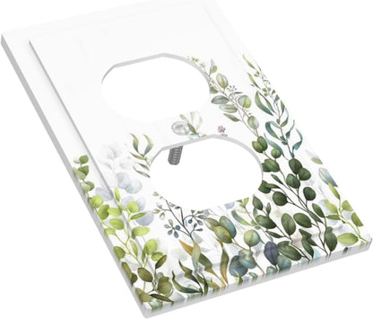 Green Eucalyptus Leaf Plant Herbs Springnature Outlet Covers 1 Gang Duplex Light Switch Cover