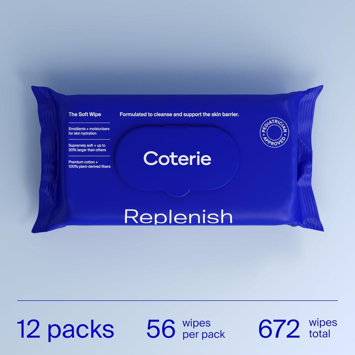 Coterie Baby Soft Wipe for Sensitive Skin, Hydrating Moisturizers and Emollients, Made with Cotton