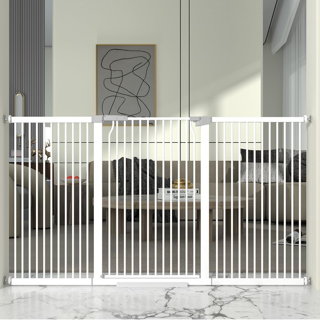 41" Extra Tall and Wide Baby Gate, 72.3-74" Wide Pet Cat Gate for Doorway, Extra Wide Pressure