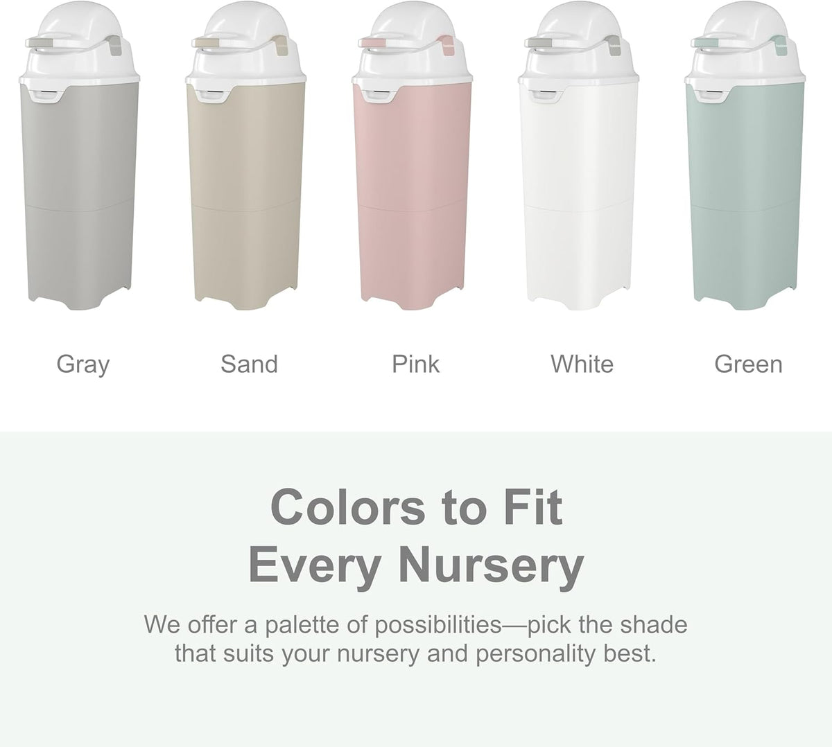 Foundations Tall Diaper Pail with Airtight Lid - Durable & Odorless Diaper Disposal, Large