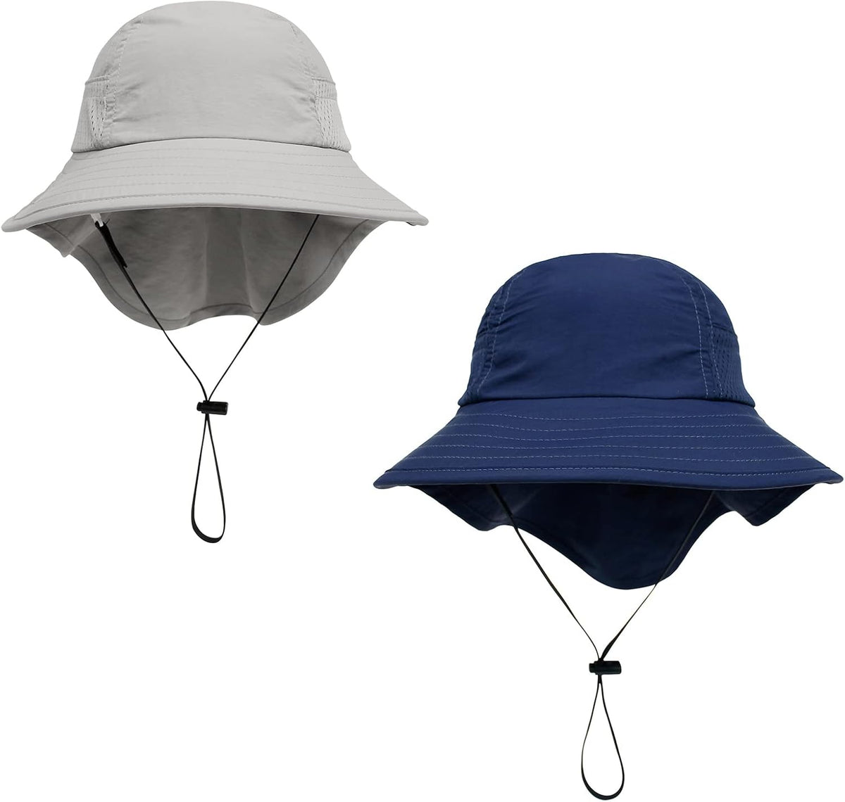 CHUNG Baby Sun Protection Hat Summer Toddler Adjustable UPF 50+ Wide Brim Neck Flap Beach Caps Boys