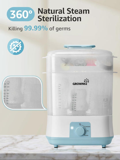 GROWNSY Adjustable 3 in 1 Large Bottle Sterilizer and Dryer, Electric Steam Baby Bottle Sterilizer