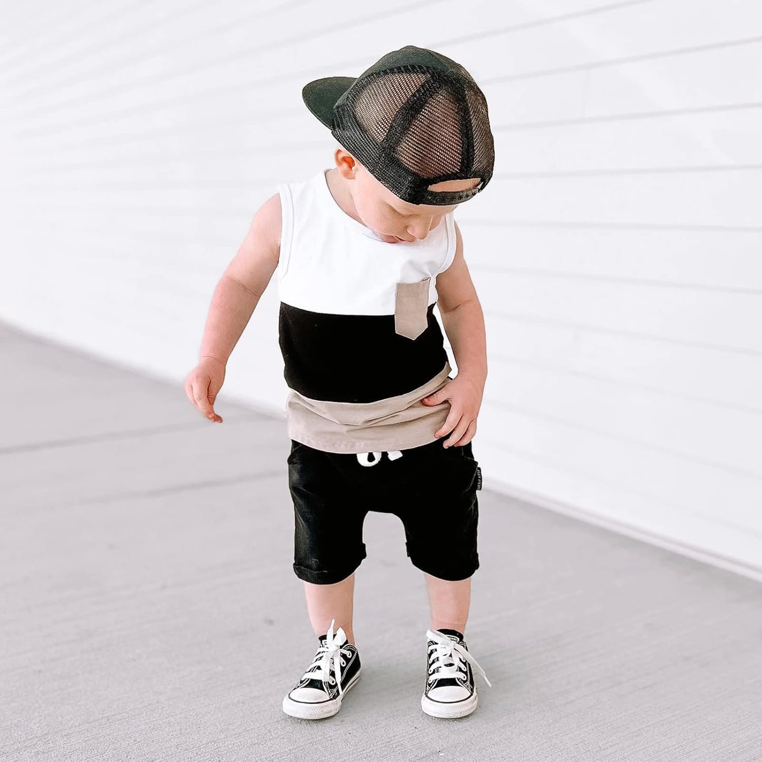 Kupretty Baby Boy Summer Clothes Sleeveless Tank Tops Vest T-Shirt + Casual Shorts Toddler Outfits