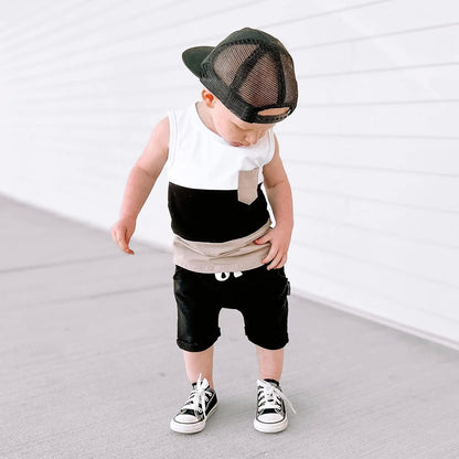 Kupretty Baby Boy Summer Clothes Sleeveless Tank Tops Vest T-Shirt + Casual Shorts Toddler Outfits