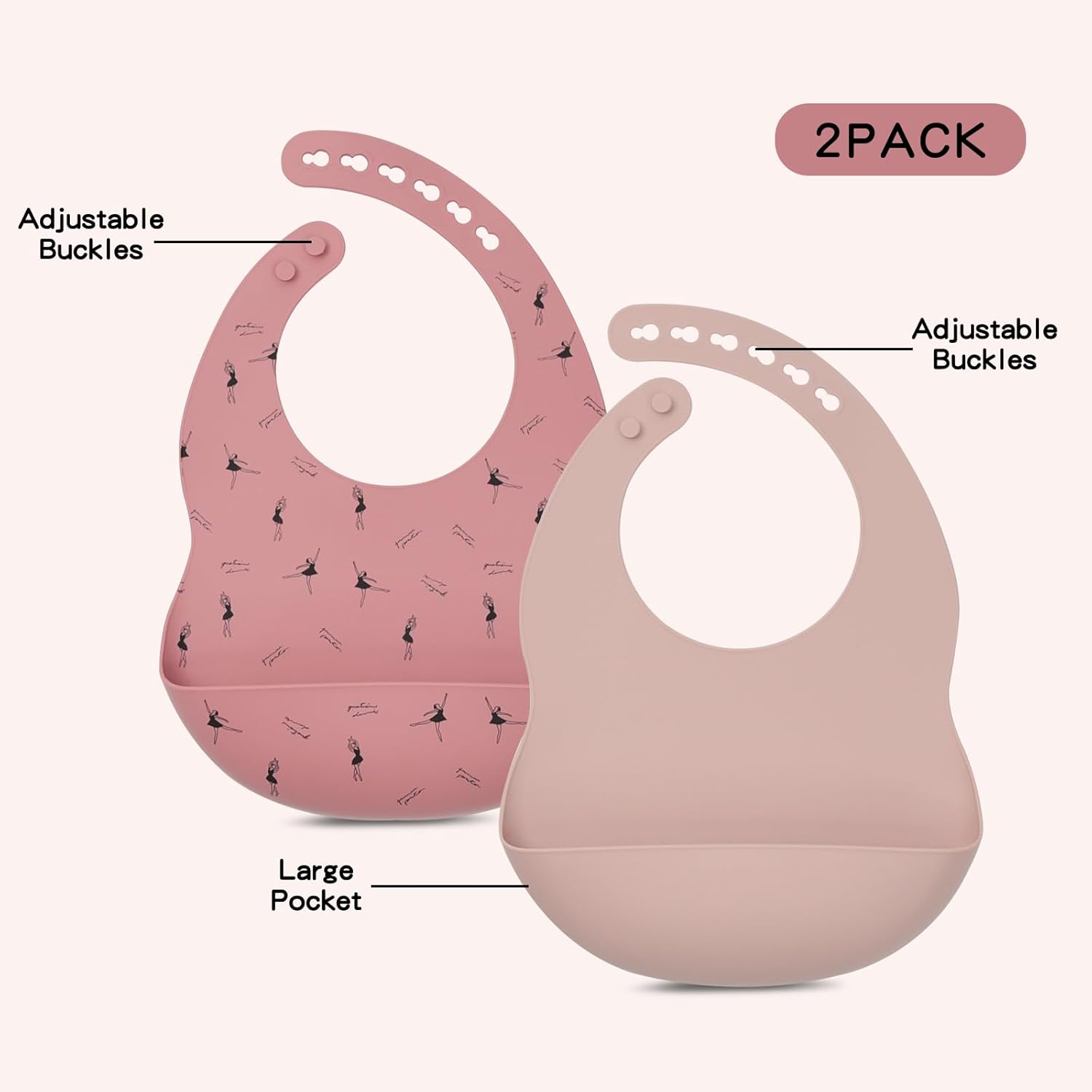 Silicone Baby Feeding Set, Baby Led Weaning Supplies, Baby Spoons Suction Divided Plate Bib Cup