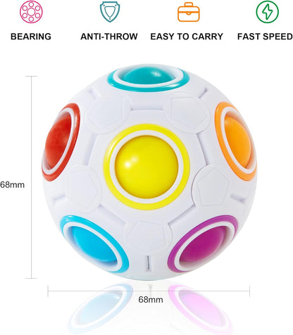Vdealen Magic Rainbow Puzzle Ball, Fidget Ball Puzzle Brain Teaser Fidget Toy for Boys & Girls