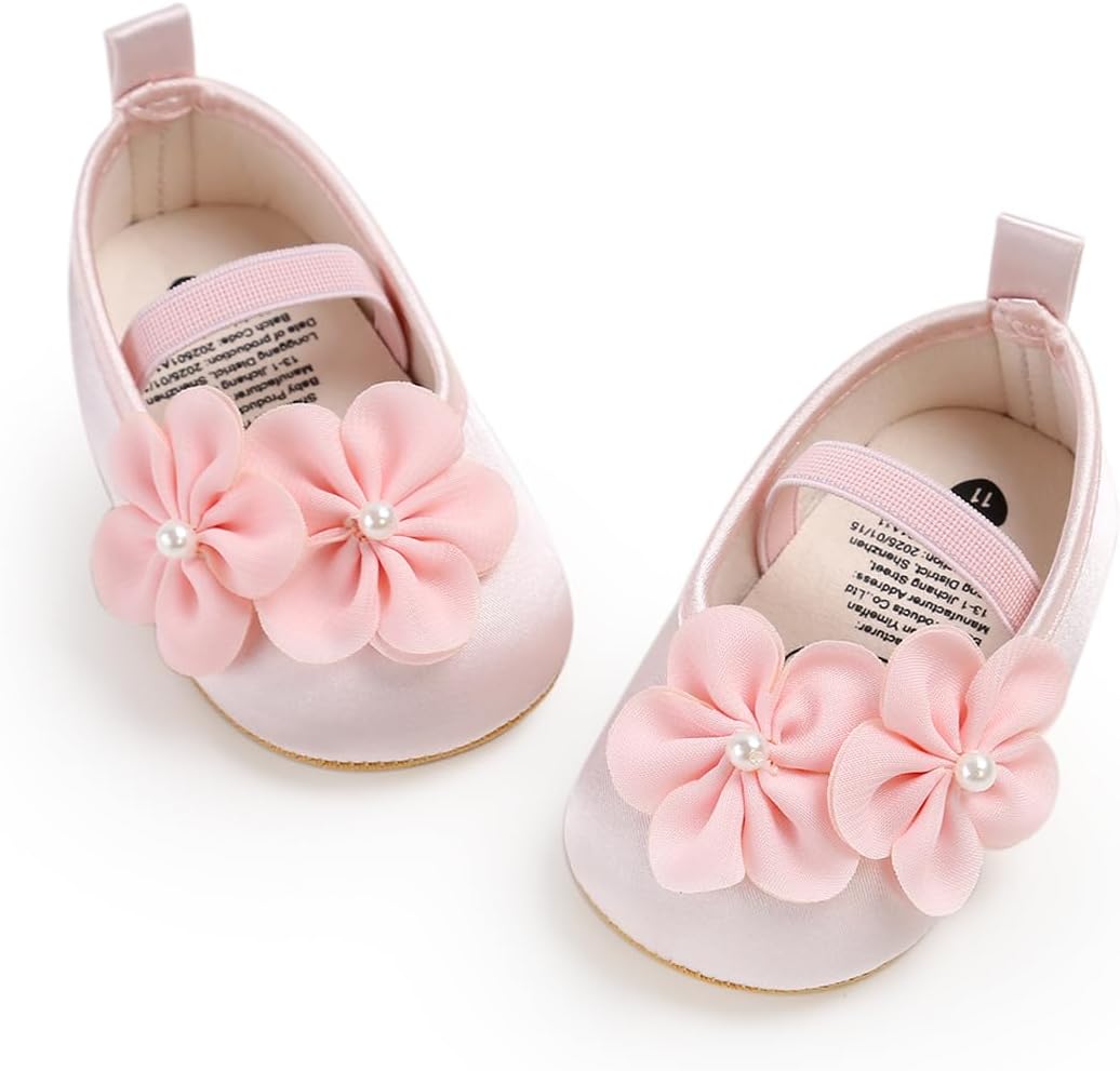 Baby Shoes Mary Jane Flats Non Slip Soft Sole Infant Toddler Sneakers First Walkers Party Christmas