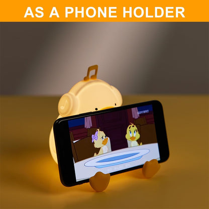 Duck Night Light, Squishy Silicone Nightlight for Baby Nursery with 30 Minutes Timer, Cute Duck