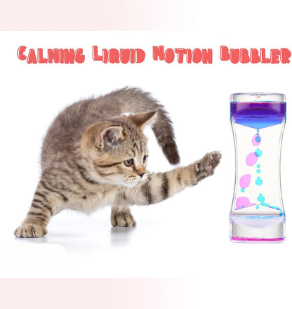 3 Pack Calming Liquid Motion Bubbler, Hourglass Type Bubbler Timer Sensory Toys for Children with