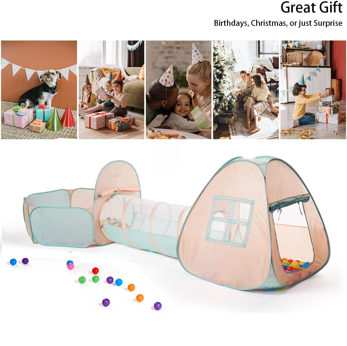 UTEX 3 in 1 Pop Up Play Tent with Ball Pit, Indoor/Outdoor Playhouse