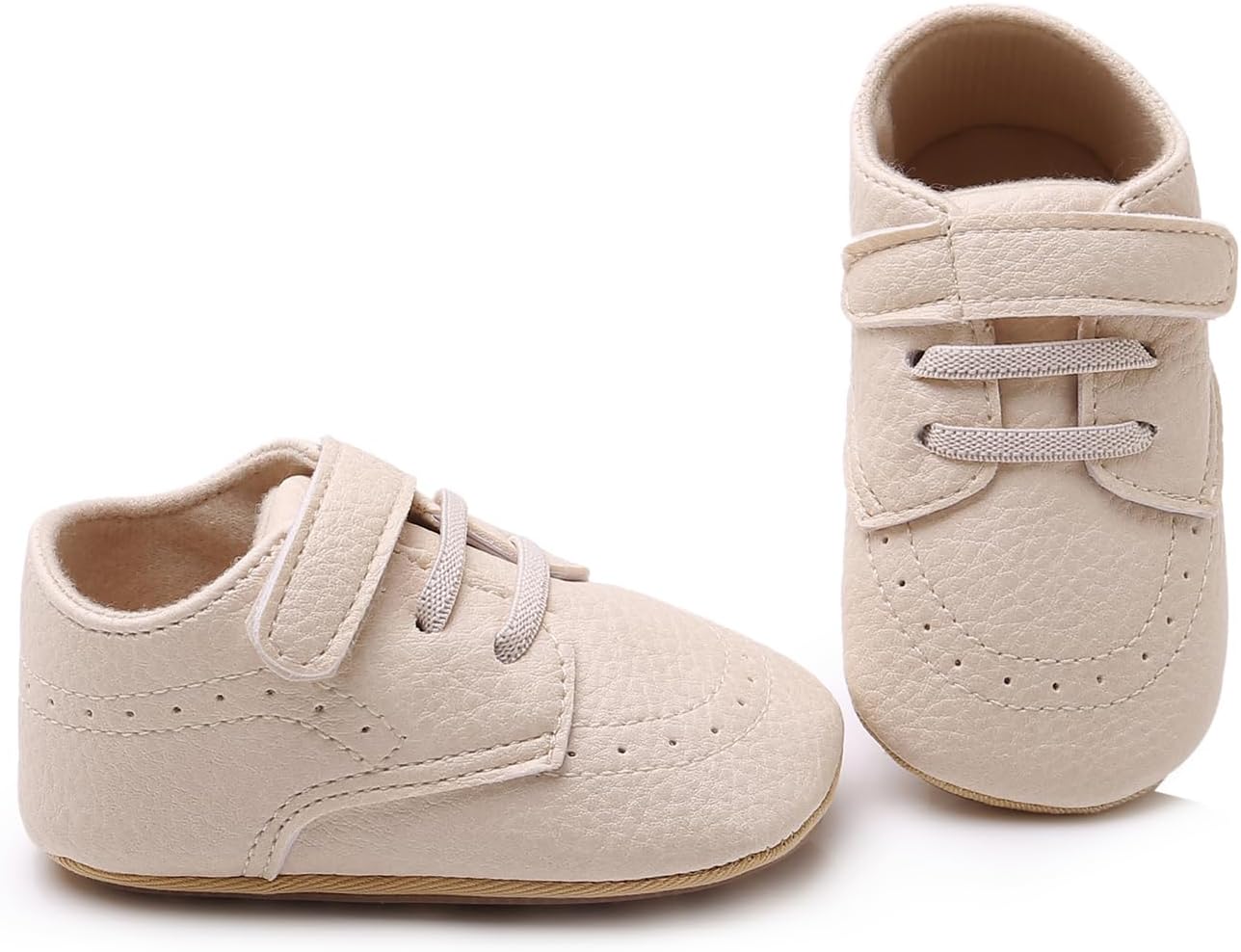 SOFMUO Baby Boys Girls High Top Ankle PU Leather Sneakers Soft Rubber Sole Infant Moccasins Newborn