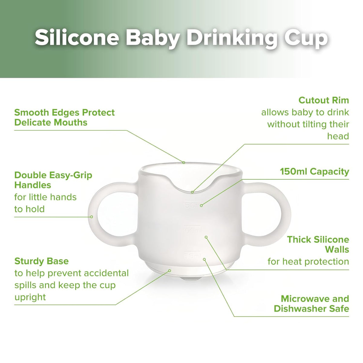 haakaa Silicone Toddler Cups, BPA Free Drop-proof Training Cups for Baby 6 Months+, 5 Ounce