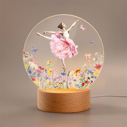 callie Acrylic Night Light Name Plate Personalized, Custom Cute Fox Deer Turtle Forest Animal with