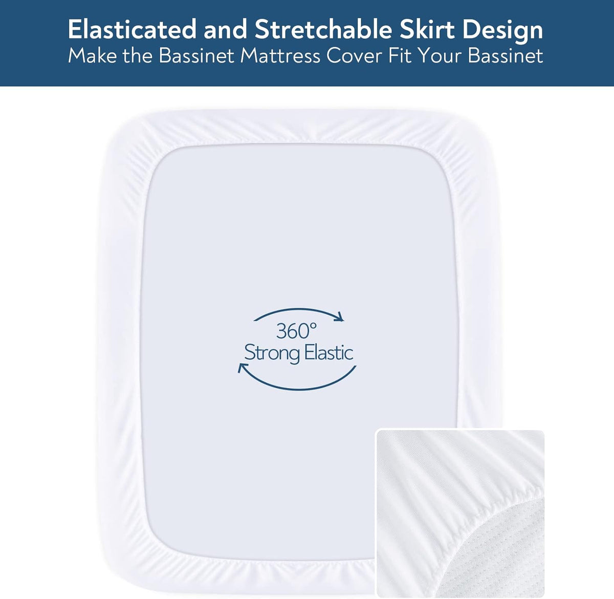 Waterproof Bassinet Mattress Pad Cover 28" x 23" - Fit for 4moms Breeze Plus Bassinet, 2 Pack