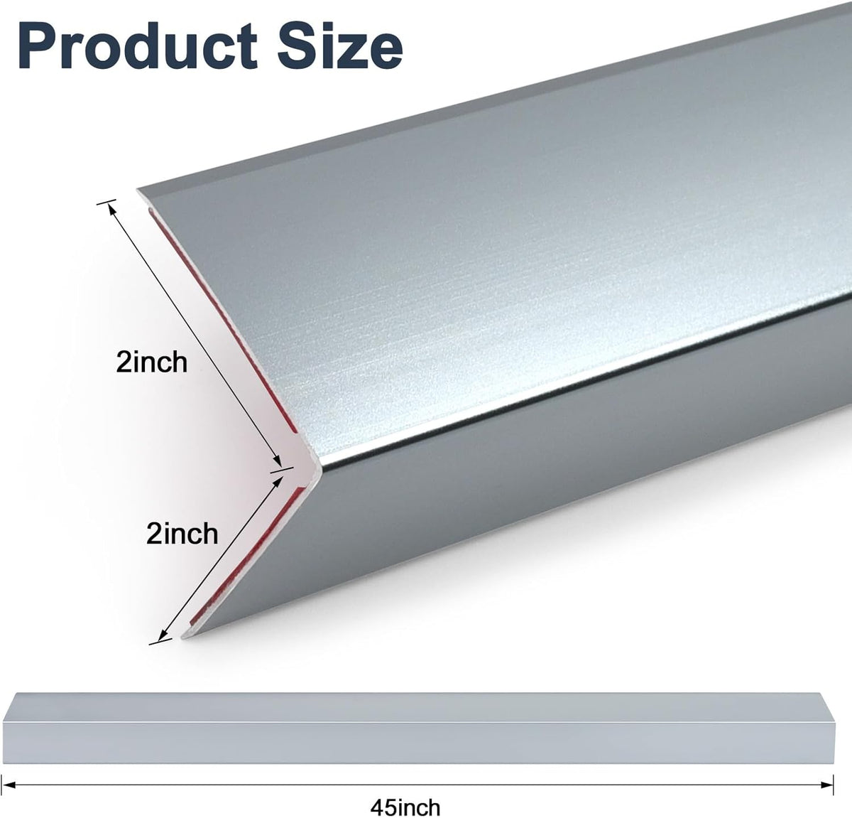 4PCS 45" Aluminum Metal Corner Protectors, Self Adhesive Corner Guards, Metal Wall Edge Protector