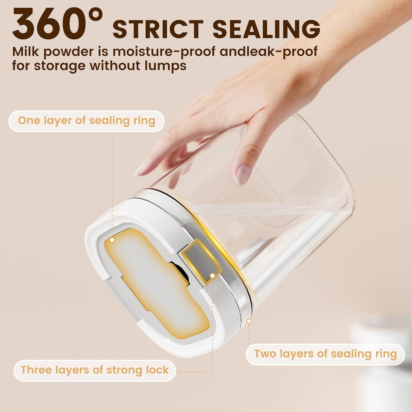 Formula Container to go-800ml Travel Dispenser BPA Free Airtight Container with Spoon and Layered