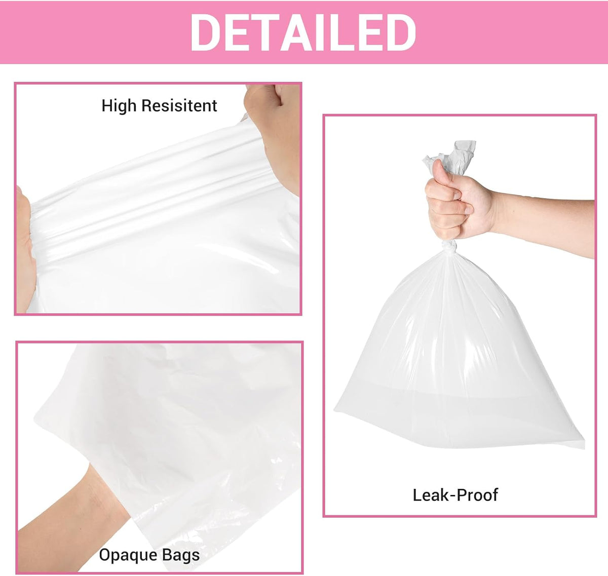 Odor Sealing Baby Diaper Disposal Bags - L/90 Counts Unscented, Large Capcity Diaper Trash Sacks