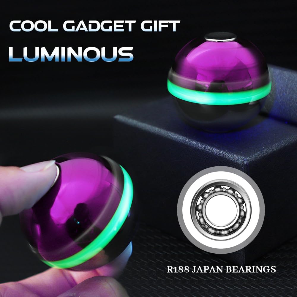 Cool Sphere Ball Fidget Spinner Toy for Kids Adults, Alloy Stress Relief Finger Spinner Fidgit Desk
