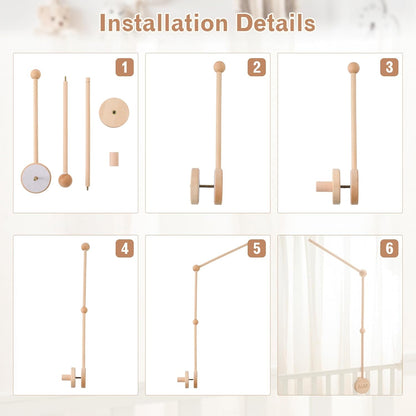 JETMHH Baby Crib Mobile Arm Holder - 36 Inch Large Version Safe Anti Slip Baby Mobile Hanger