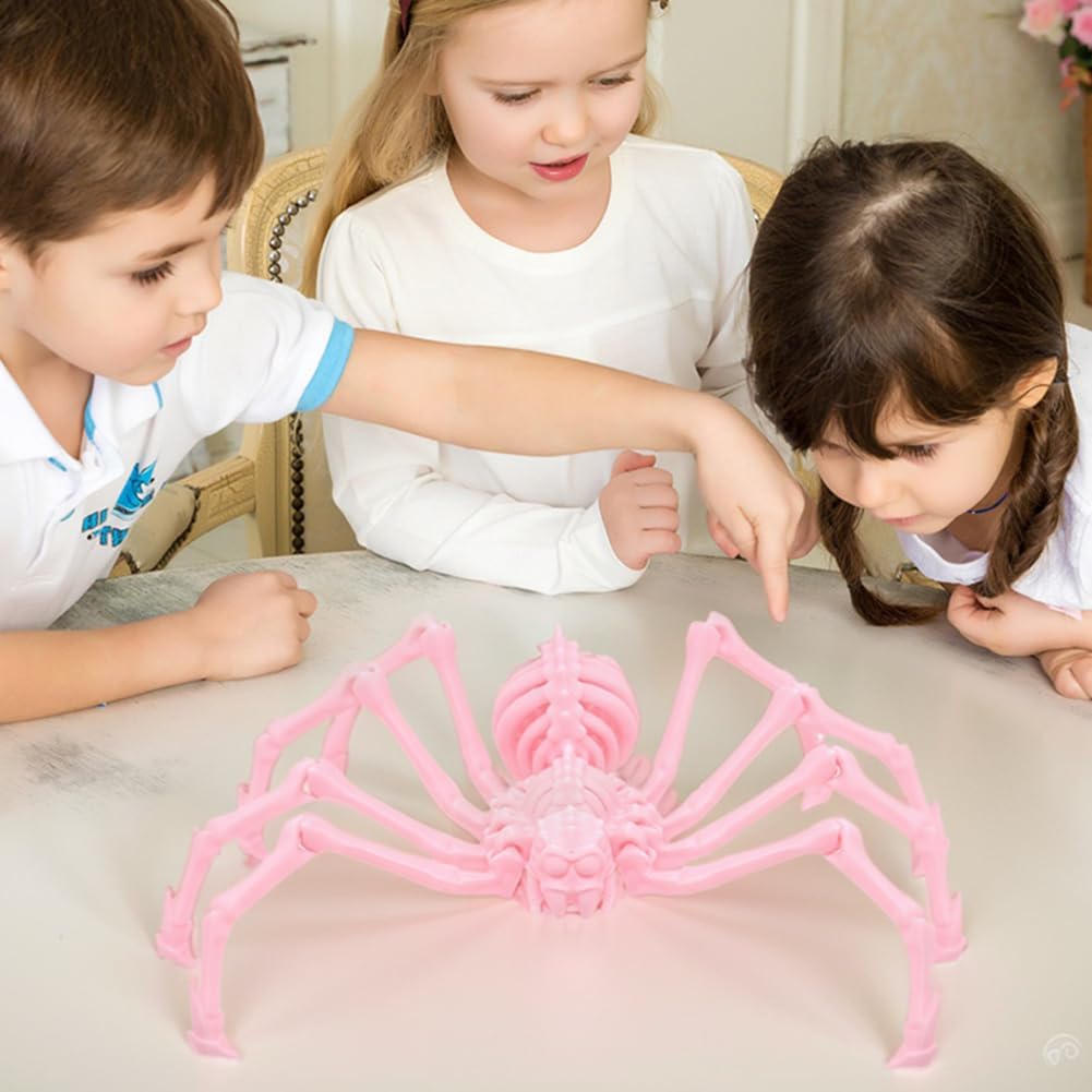 Large Skeleton Spider-Shy Spider,Halloween Decorations Skeleton Spider,Skeleton Spider Skull Bone
