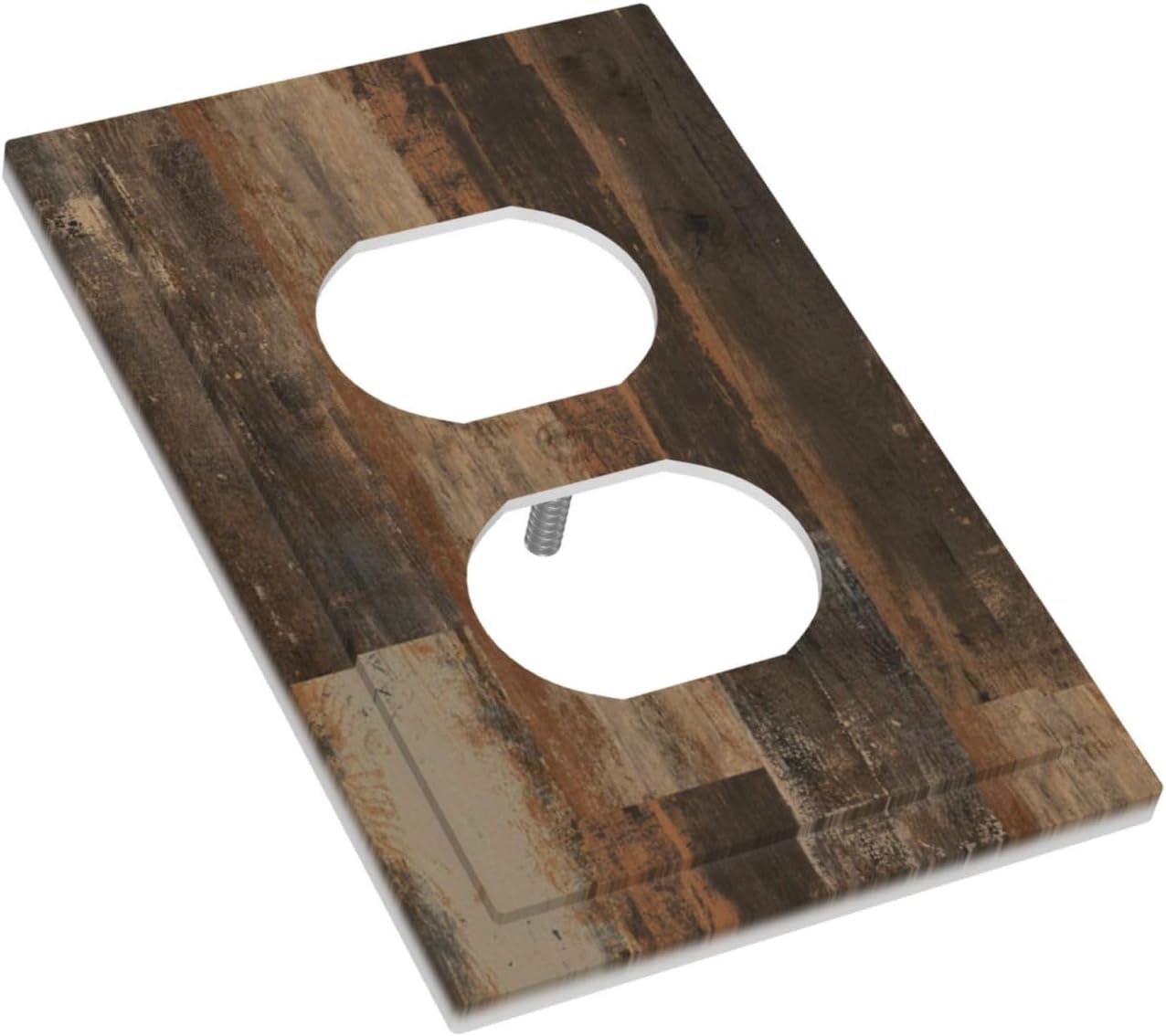 Rustic Brown Wood Grain Dark Oak Outlet Covers 1 Gang Duplex Light Switch Cover Decorative Switch