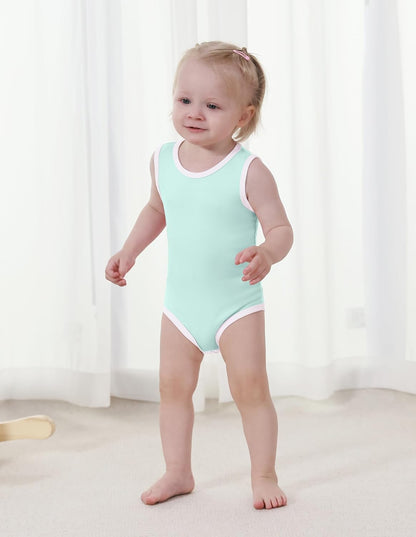 Baby Boy Girl Pajamas Toddler Infant Unisex Sleeveless Sleep Bodysuit Sleepwear Newborn Snap Snug