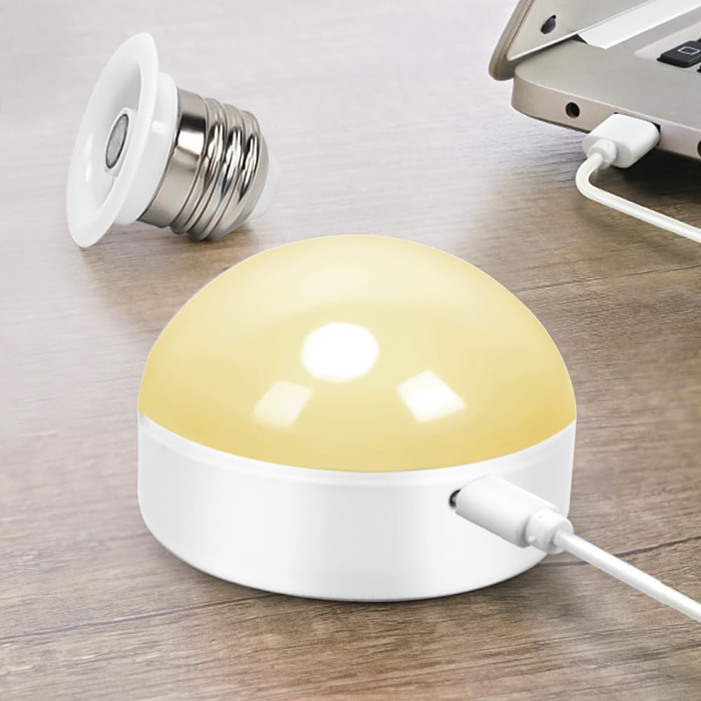 BLUEYE Rechargeable Battery Operated Light Bulb,2Packs,300LM,40W Equivalent,E26 Detachable