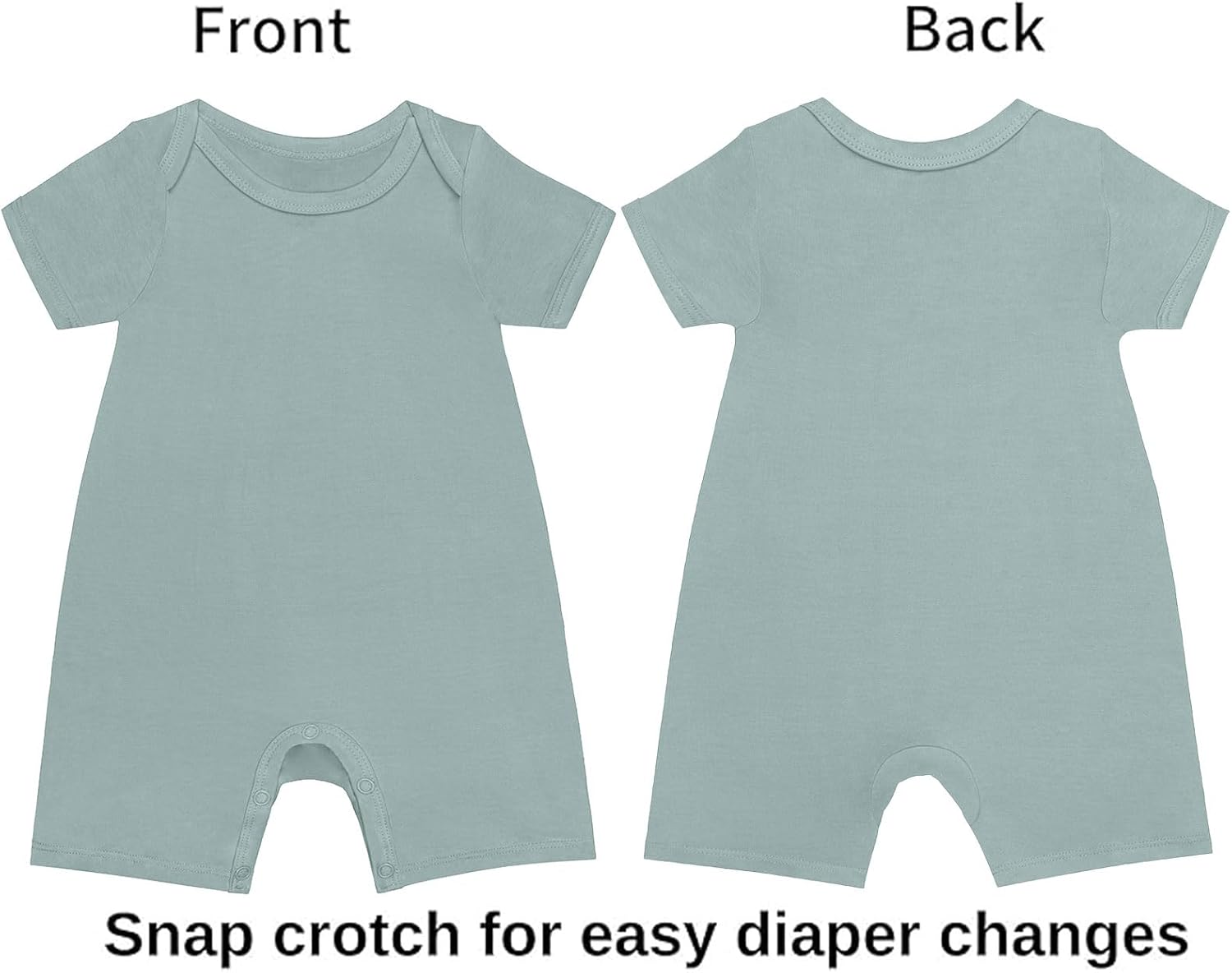 GUISBY Rayon Baby Pajamas, Short Sleeve Footless Rompers, Snap Closure Sleeper for Boy Girls