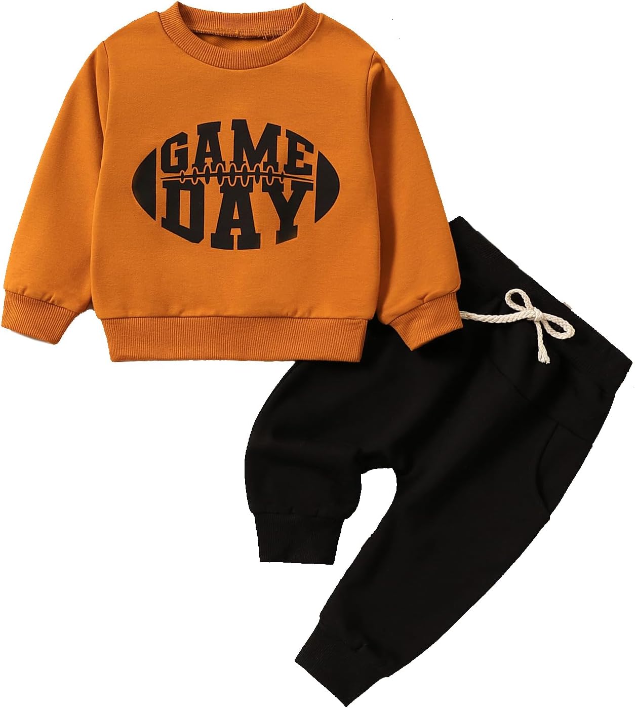 Baby Boy Clothes Fall 6 12 18 24 Months Football Long Sleeve Pullover Tops & Pant Sets Toddler