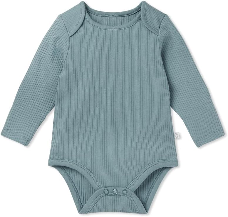 MORI Baby Unisex Long Sleeve Bodysuit Viscose from Bamboo and Organic Cotton - Comfortable Toddler