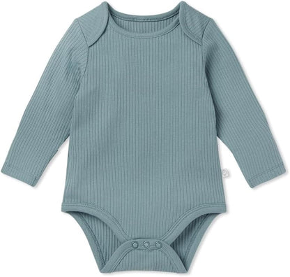 MORI Baby Unisex Long Sleeve Bodysuit Viscose from Bamboo and Organic Cotton - Comfortable Toddler