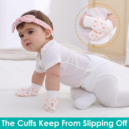 Newborn Baby Girl Mittens Anti Scratch Baby Mittens No Scratch Mittens Baby Gloves for 0-6 Months