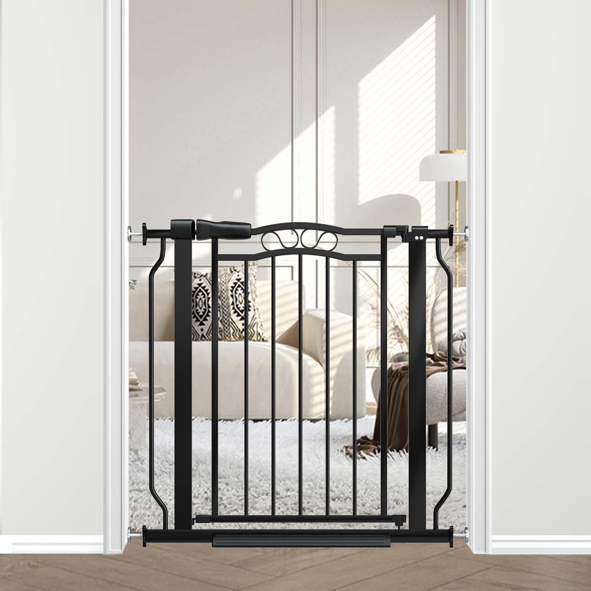 Fairy Baby Baby Gates for Stairs 29.5"-33.5" Wide, Safety Child Gate for Toddler Kids, Pet Dog