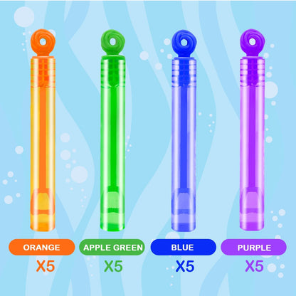 Bubbles Party Favors Supplies for Kids, 20 Pack Mini Pocket Bubble Wand Toys for Toddlers, Small