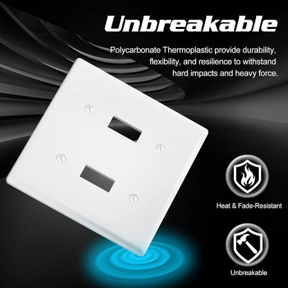 Decorator Wall Plate Double Toggle Light Switch Plate Outlet Cover,Unbreakable Polycarbonate
