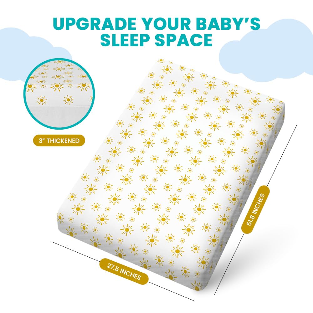 Breathable Crib Mattress, Washable High Rebound Foam for Baby Cribs, Fits Standard Toddler Beds
