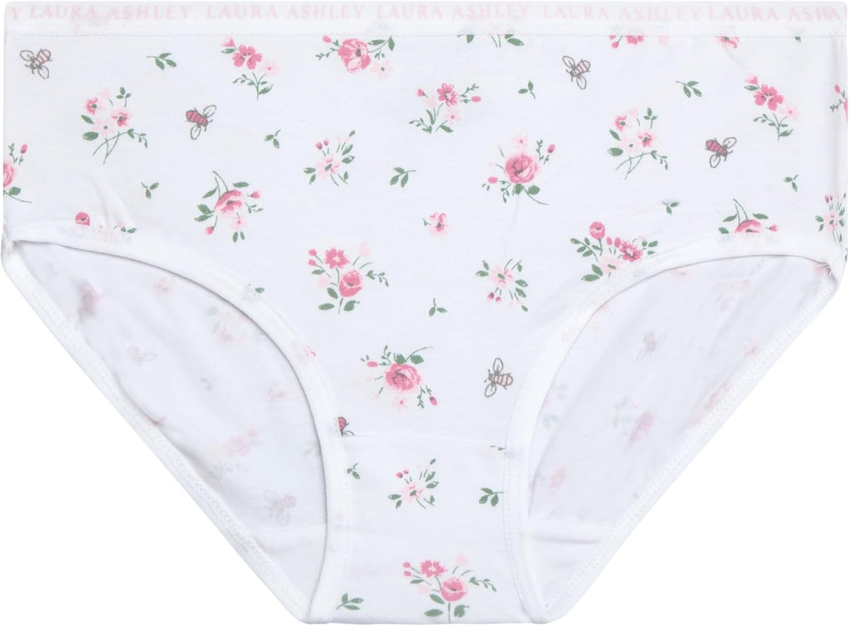 Laura Ashley Girls Underwear - 5 Pack Soft Stretch Breathable Panties for Girls - Lightweight