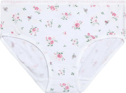 Laura Ashley Girls Underwear - 5 Pack Soft Stretch Breathable Panties for Girls - Lightweight