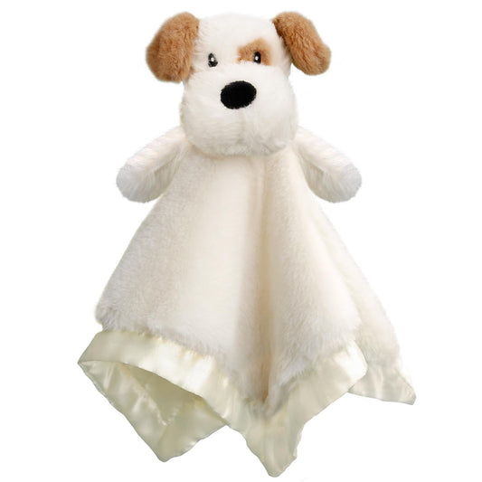 Dog Security Blanket Soft Lovey Baby Stuffed Animal with Satin Backing for Toddler Infant Newborn