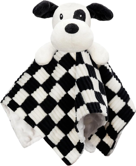 Baby Security Blanket for Boys Girls, High Contrast Super Soft 3D Checkerboard Gingham with Minky