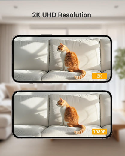 Indoor Camera - 2K Pet Camera, 5G/2.4GHz WiFi Cam for Baby Monitor with Phone App, 360° Pan & Tilt