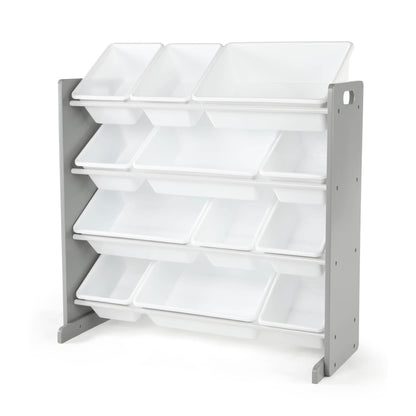 Humble Crew Kids Toy Organizer with 12 Bins, 4 Tier Storage for Playroom