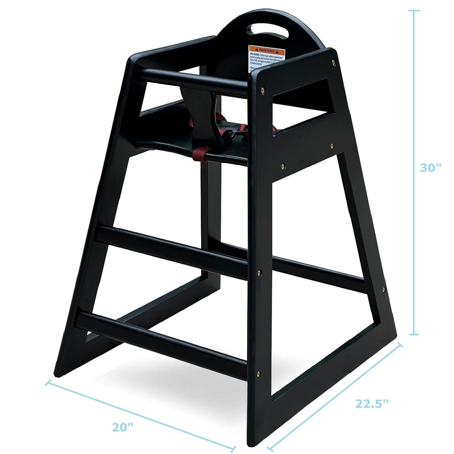 Wooden High Chair for Baby & Toddler – Restaurant-Style Stackable HighChair with Commercial Grade