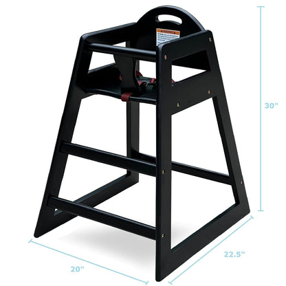 Wooden High Chair for Baby & Toddler – Restaurant-Style Stackable HighChair with Commercial Grade
