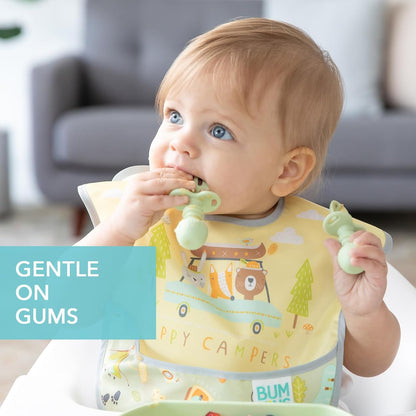 Bumkins Baby Utensils Set, Chewtensils Silicone Spoons for Dipping, Self-Feeding, Baby Led Weaning