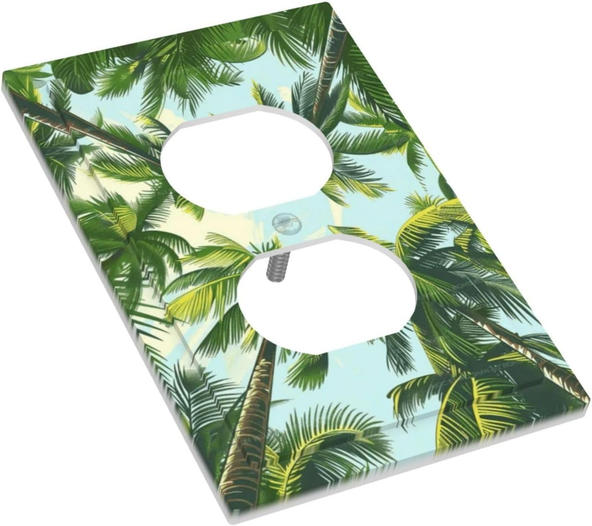 Summer Sky Coconut Palms Trees Green Plants Leaf Outlet Covers 1 Gang Duplex Light Switch Cover