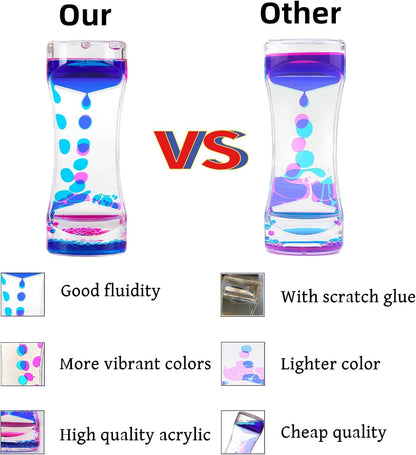 Liquid Motion Bubbler Colorful Oil and Water Sensory Toys Hourglass Bubbler Timer ADHD Anxiety