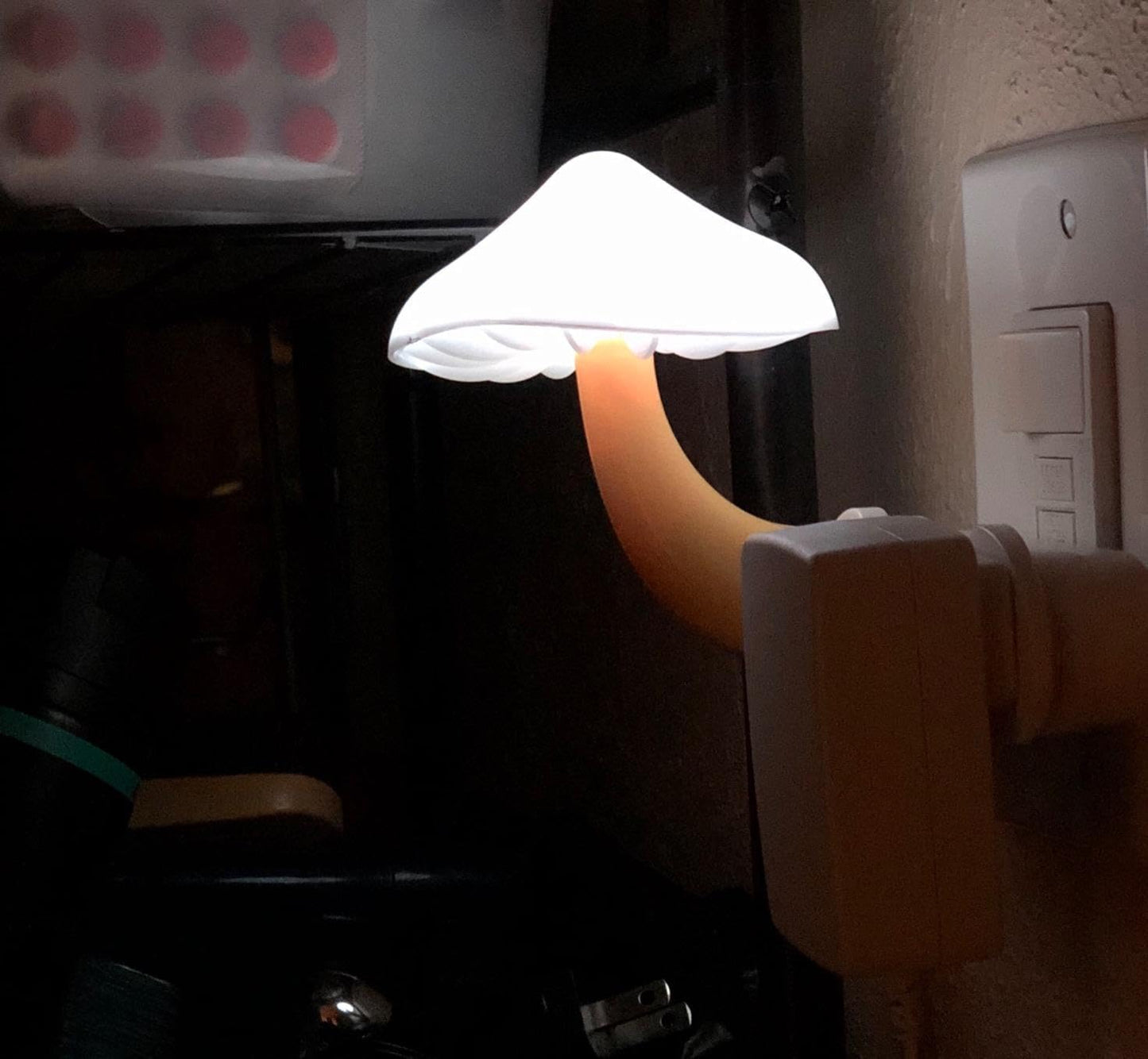 AUSAYE 3 Pack Sensor LED Night Light Plug in Lamp 7 Color Changing Mushroom Light Cute Night Lights