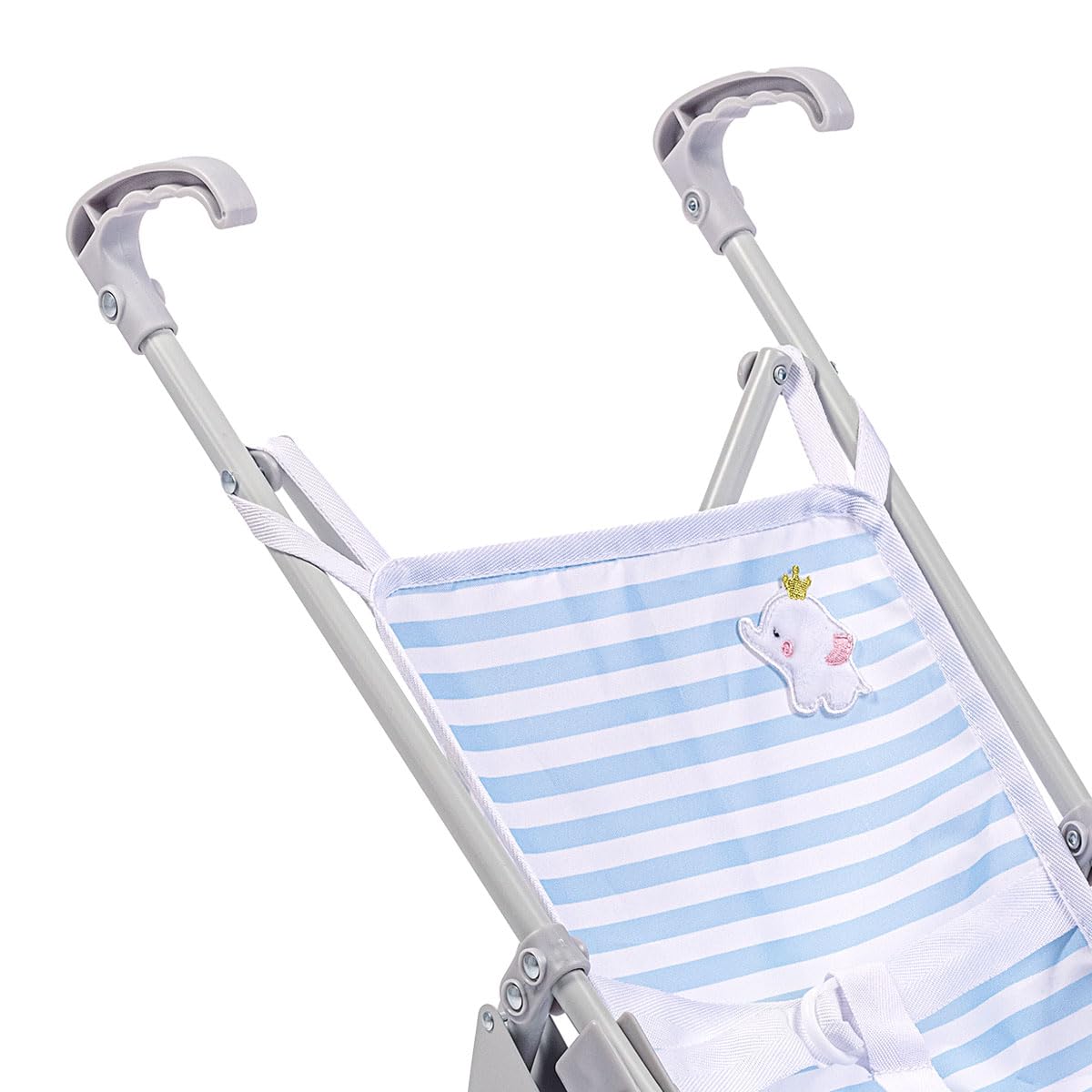 JC Toys Boutique | Folding Umbrella Doll Stroller for Children 2 Years Plus, Blue Stripes and Soft